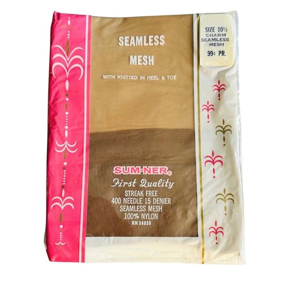 Vintage NOS 9pr Lot 50s Sumner Seamless Mesh Garter Stockings 10.5 RHT 15 Denier - Picture 2 of 4